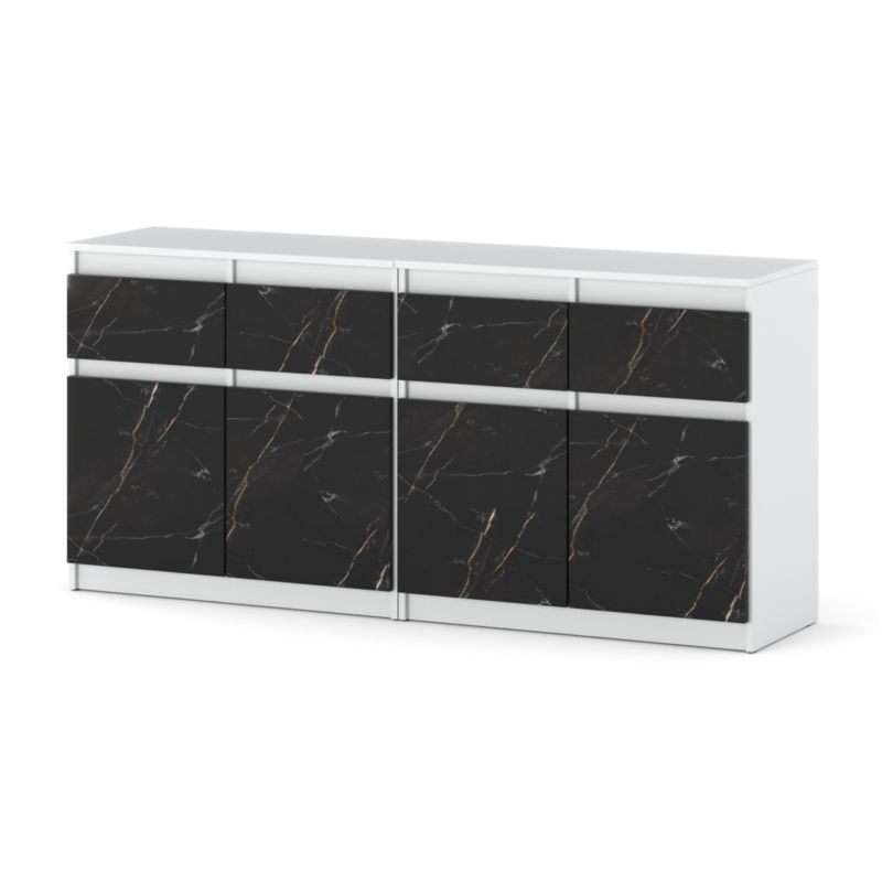 Komoda Hurtownia-Mebli Szuflady 4 Olia Mini 160cm Biały Mat San Sebastian 160x35x75 cm 1szt.