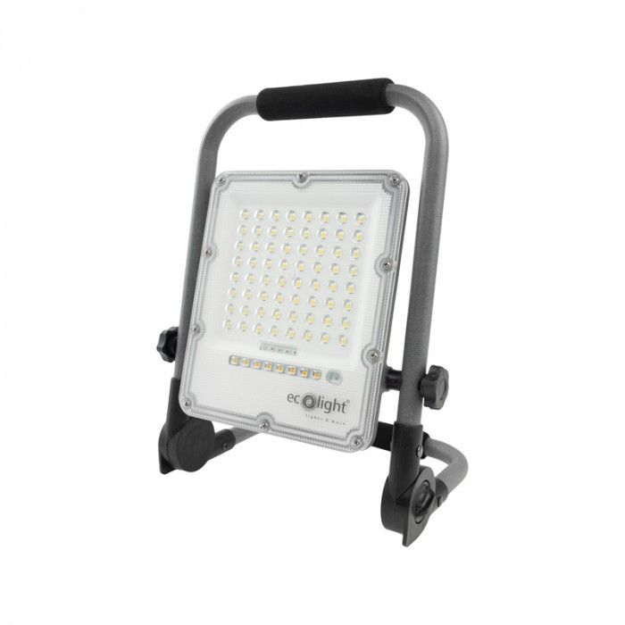 Naświetlacz przenośny Ecolight Przenośny szara LED 30W 5000K 900lm hermetyczna IP65 wym: 32,5 x 24,5 x 5,5 cm - 1 szt.