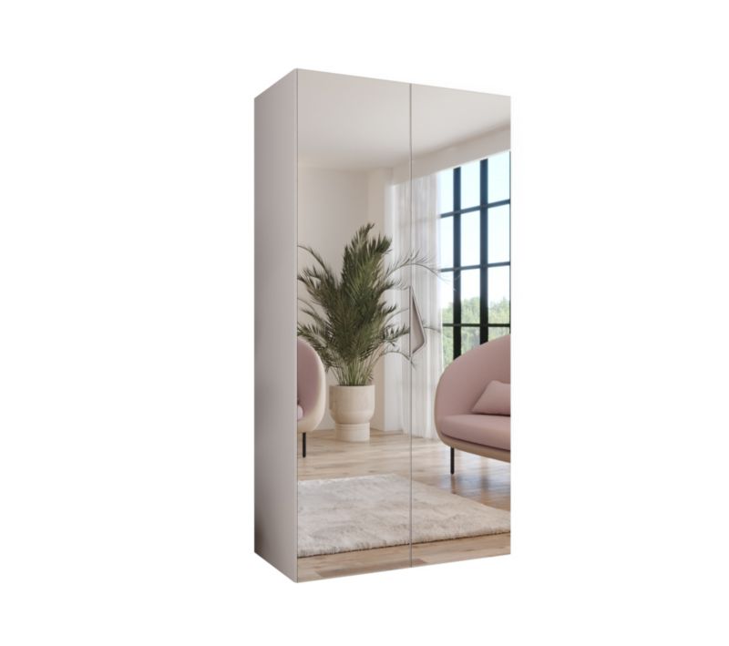 Szafa uchylna z lustrem otwierana Abiks SANDI 3 100 wys 202 cm Biały + Kaszmir 1 szt