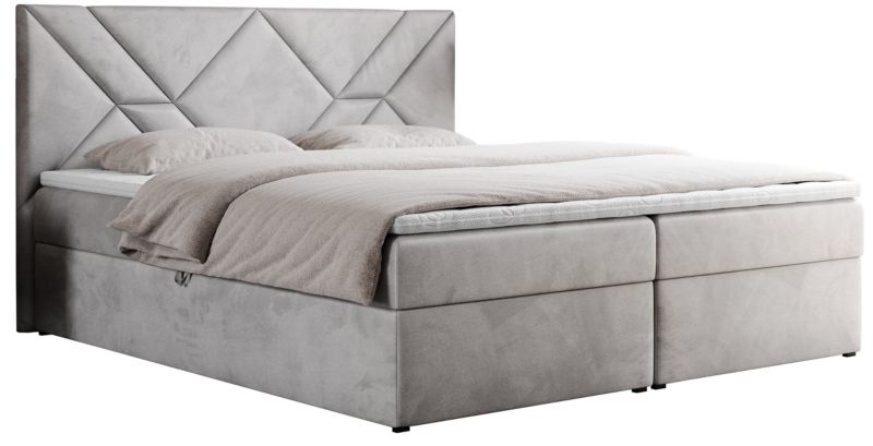 Łóżko kontynentalne MKS Meble NEOMI 180x200 H4 Jasnoszary welvet 1szt.