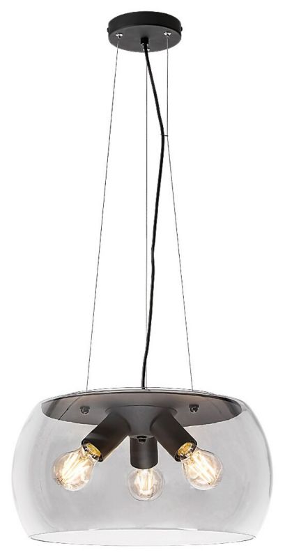 Lampa wisząca Rabalux Ursula 1904 czarna-kolor dymny nowoczesna 3xE27 x 1 szt.