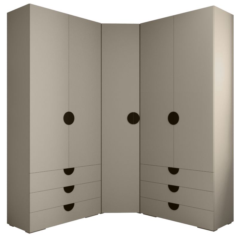 Garderoba wysoka do przedpokoju Abiks INOVA 4 Z7 kaszmir+czarny 1 szt.