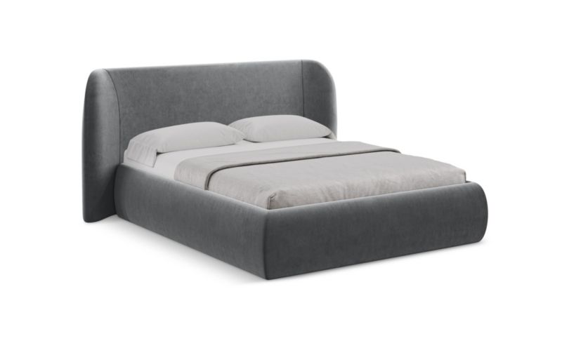 Łóżko LaMiaSofa Hauke z weluru 140x200 stalowy 1 szt.
