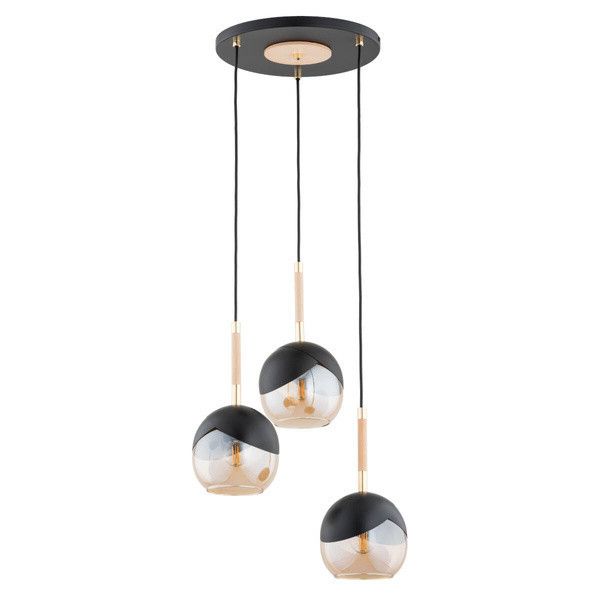 Lampa wisząca Alfa Miltona czarno-złota wym: 85 x 38 x 38 cm 3xE27 x 15W 1 szt.