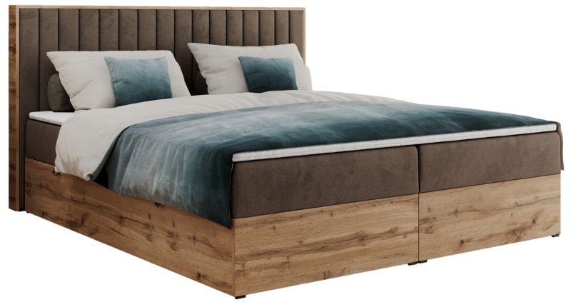 Łóżko kontynentalne MKS Meble ALBERO 4 200x200 H4 Brązowy welvet 1szt.