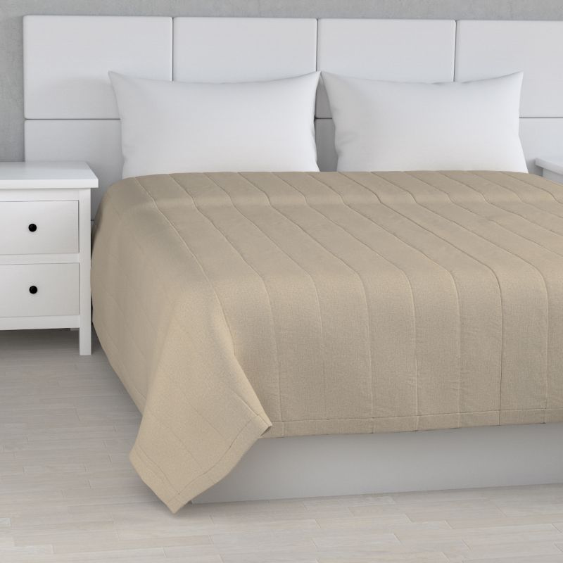 Narzuta pikowana w pasy Dekoria 200 x 210 cm jasny beż 1 szt.