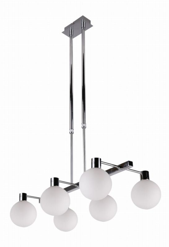 Lampa sufitowa wisząca Candellux Maldus chromowana-biała wym: 97 x 59 x 33 cm 6xG9 x 40W 1 szt.