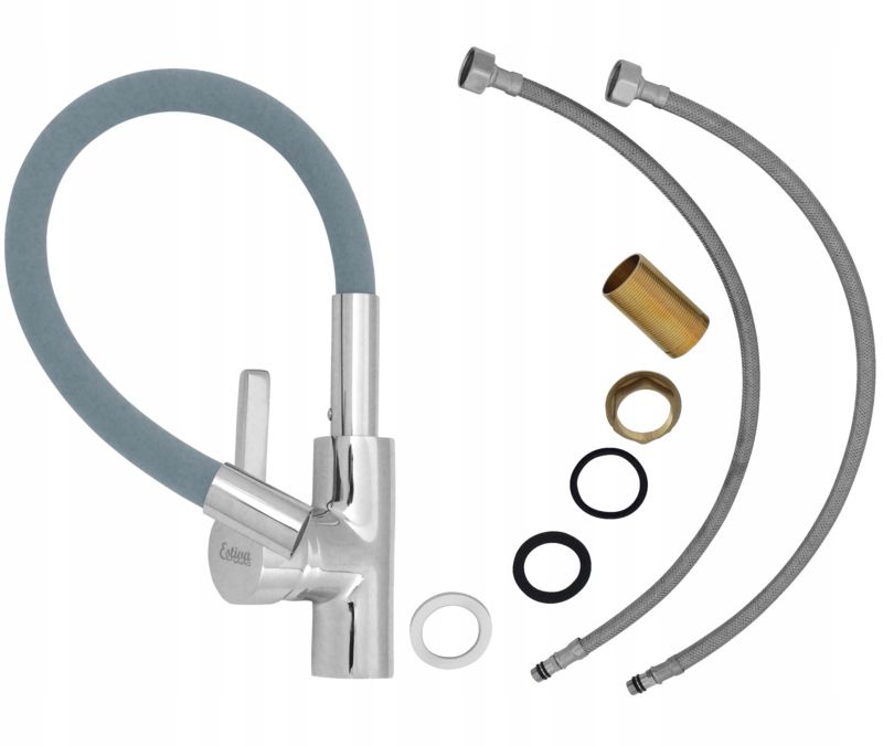 Bateria kuchenna Estiva Onda szara wylewka elastyczna 1 szt.