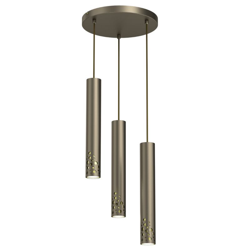 Lampa wisząca Luminex Altro Buble 1920 tytanowe złoto-złoty połysk tuby 3xGU10 x 8W 1 szt.