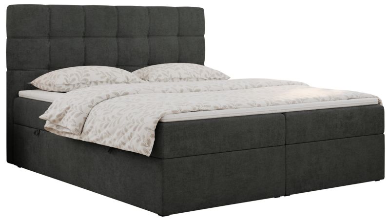 Łóżko kontynentalne MKS Meble ERNI 180x200 H4 Ciemnoszary struktura 1szt.