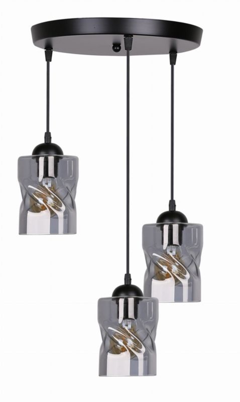 Lampa sufitowa wisząca Candellux Felis 0200 czarno-szara szerokość 35 cm 3xE27 x 60W 1 szt.