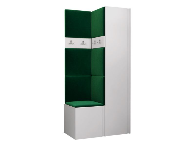 Garderoba MIRJAN 24 Orion XXIV biały + butelkowa zieleń 1 kpl.