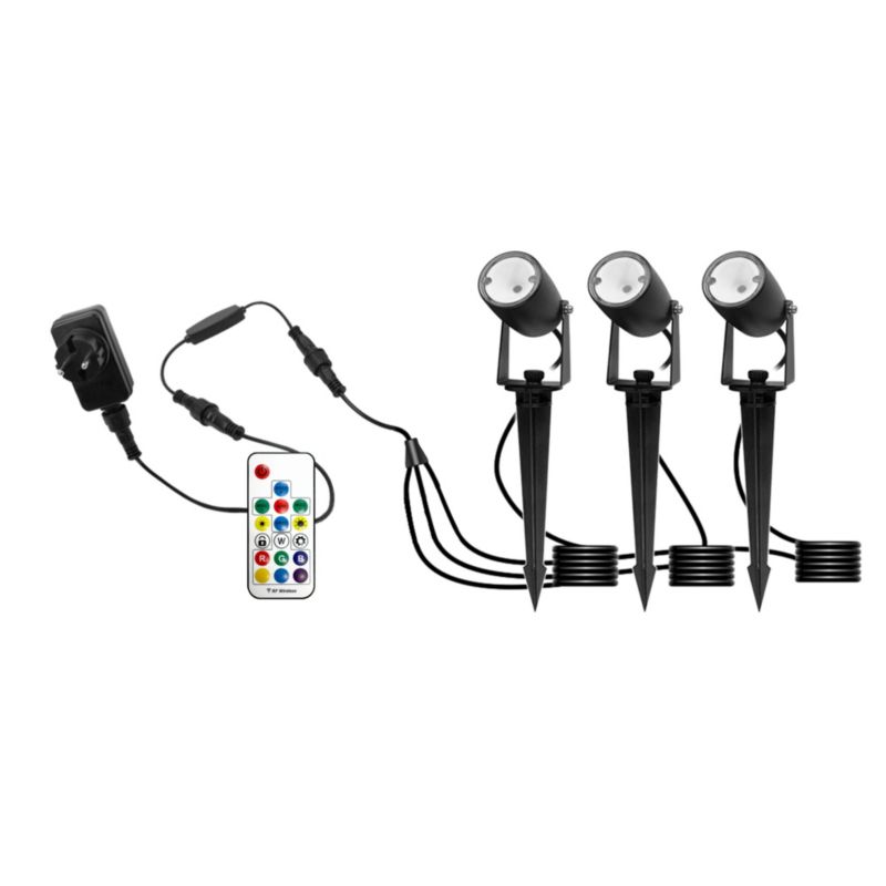Lampka LED LL SATTI RGB 66635 Lightlogic ogrodowa pilot 3 szt.