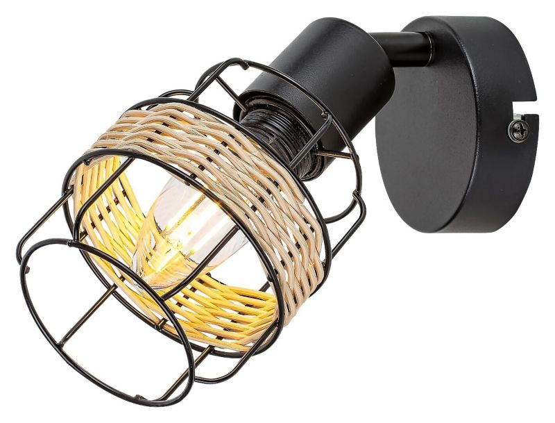 Kinkiet ścienny Rabalux Indiana czarny boho 1 x E14 x IP20 wym: 17,5 x 9,5 x 18,5 cm - 1 szt.