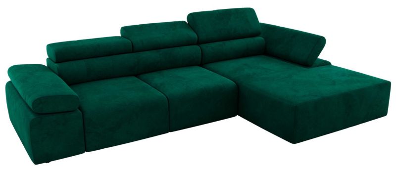 Narożnik MKS Meble RILASSO L strona prawa ciemnozielony welwet 1 szt.
