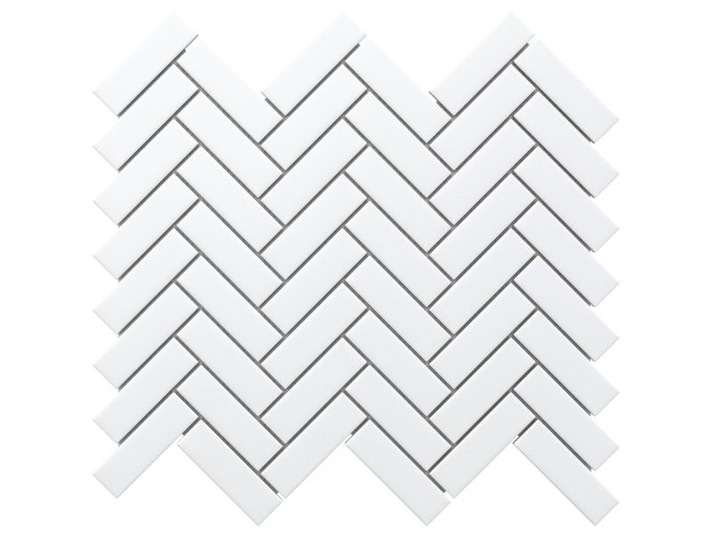 Mozaika ceramiczna Ilcom Chevron Jodełka White Mat 31.5 x 27.7 cm 1 szt.