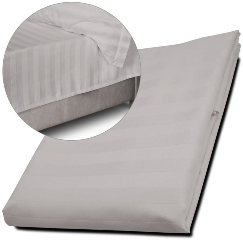 Prześcieradło bambusowe Darymex satyna bawełniana 160x240 Bamboo paski, szare 1 szt.