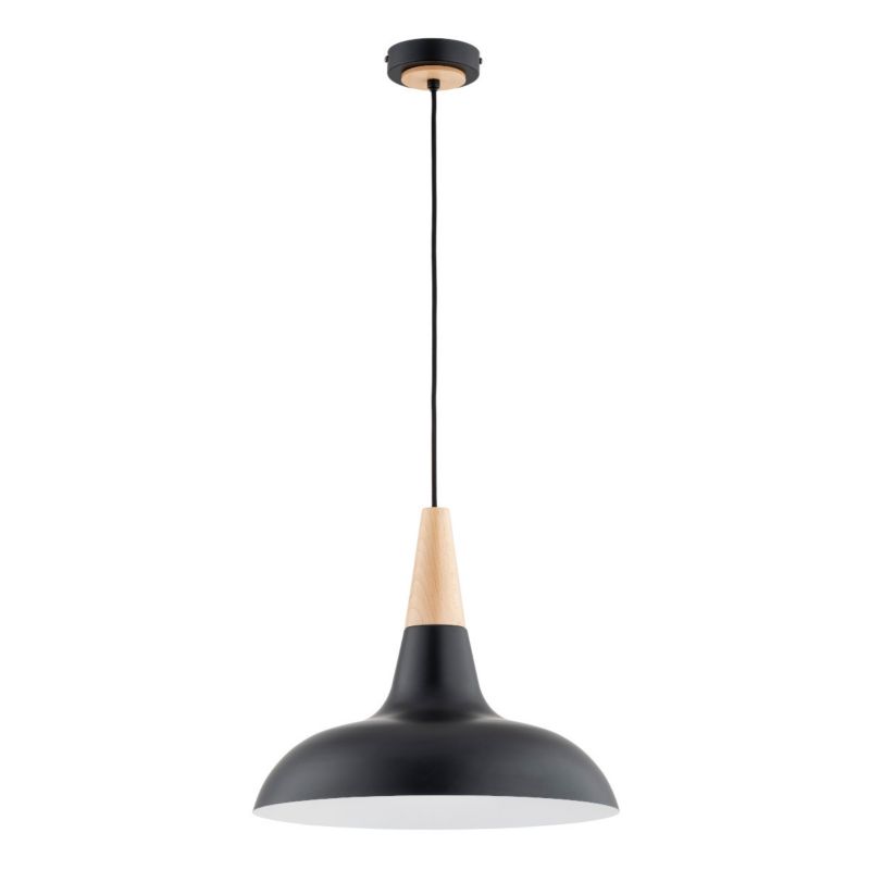 Lampa wisząca Alfa Doro 3010 czarna-jasne drewno do kuchni 1xE27 x 15W 1 szt.