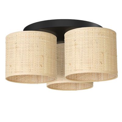 Lampa sufitowa wisząca Luminex Rattan kremowo-czarny mat wym: 18 x 45 x 45 cm 3xE27 x 15W 1 szt.