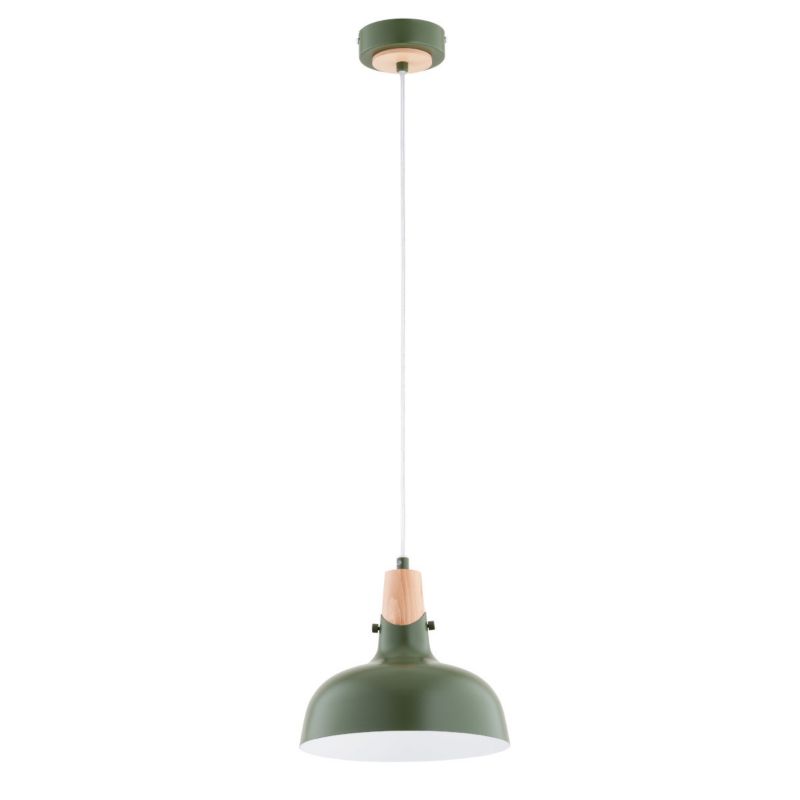 Lampa wisząca Alfa Solo 3294 zielona - jasne drewno dziecięca 1xE27 x 15W 1 szt.