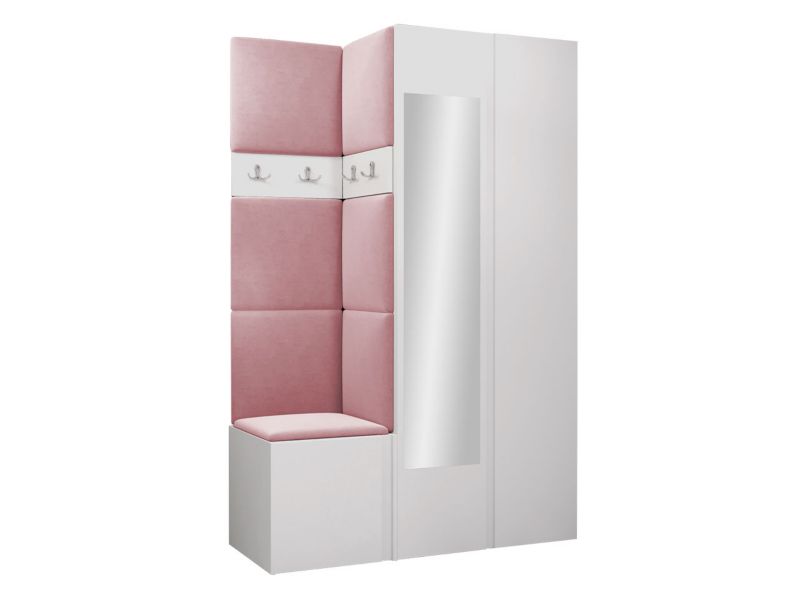 Garderoba MIRJAN 24 Orion XXVI biały + różowy 1 kpl.