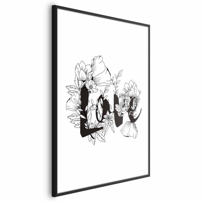 Plakat Artgeist Love w kwiatach 40x60 cm z ramą czarną 1 szt
