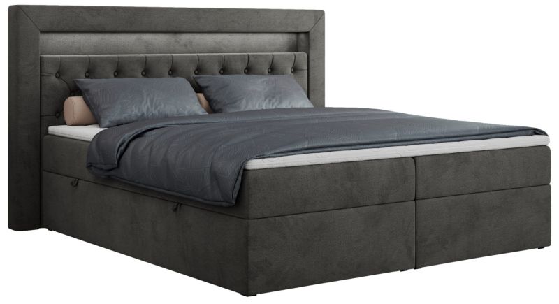 Łóżko kontynentalne MKS Meble GOLD 6 180x200 H3 Ciemnoszary welvet 1szt.