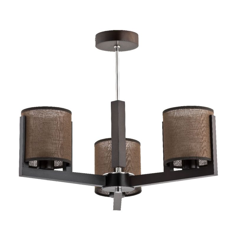 Lampa wisząca Alfa Moreno ciemne drewno-wenge-brązowa wym: 40 x 50 x 50 cm 3xE14 x 10W 1 szt.