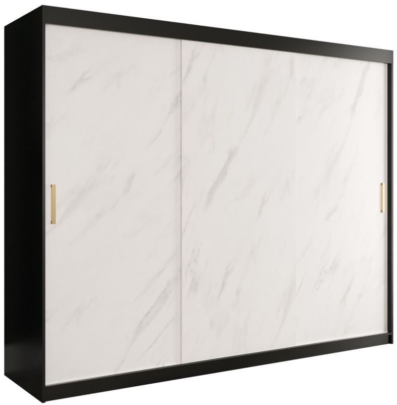 Szafa przesuwna Garderoba Abiks Marmur T 250 czarny + biały 1 szt.