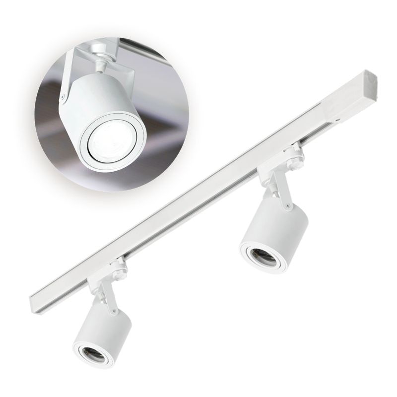 Oświetlenie szynowe 3 fazowe Kobi 1m + 2x oprawa GU10 białe 1kpl.