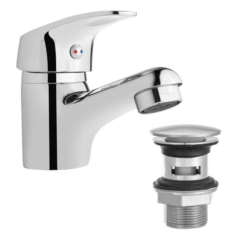 Bateria umywalkowa Invena Ava New chrom z korkiem 1 szt.