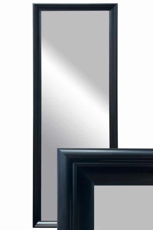 Lustro wiszące BD art w ozdobnej ramie drewnianej 150x50 cm czarny do salonu pokoju 1 szt.