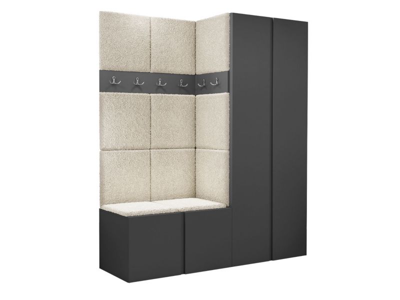 Garderoba MIRJAN 24 Orion III grafit + beżowa bukla 1 kpl.