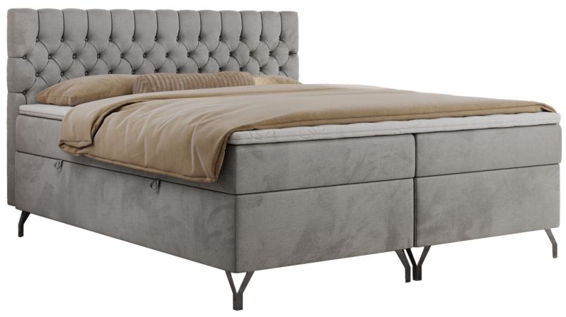 Łóżko kontynentalne MKS Meble GRIMALDI 120x200 H4 Jasnoszary welvet 1szt.