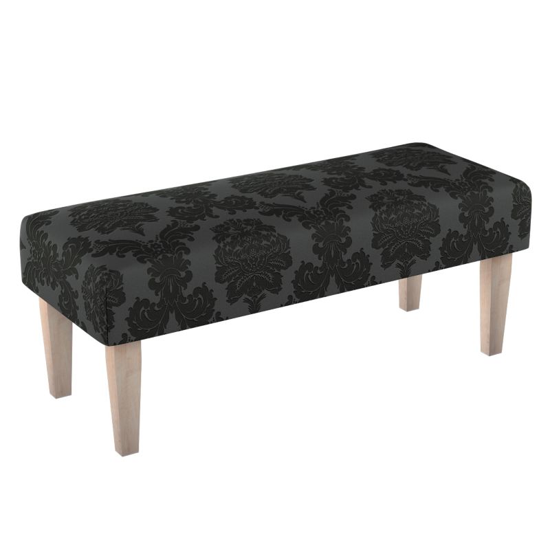 Ławka Dekoria 100 x 40 x 40 cm czarne liście akantu na grafitowym tle 1 szt.