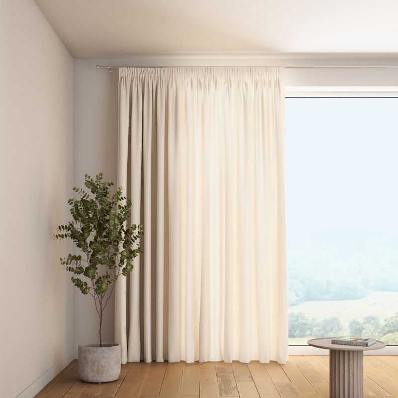 Zasłona na taśmie marszczącej 1 szt. 130 x 260 cm Dekoria melanż szaro-beżowy 1 szt.