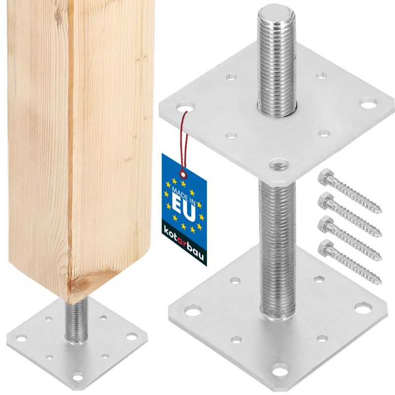 Podstawa słupa KOTARBAU regulowana pręt gwint 160x160x250 mm 1 szt.