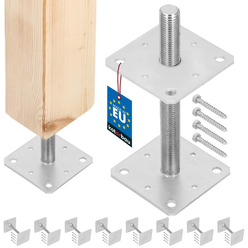 Podstawa słupa KOTARBAU regulowana pręt gwint 160x250 mm 8 szt.