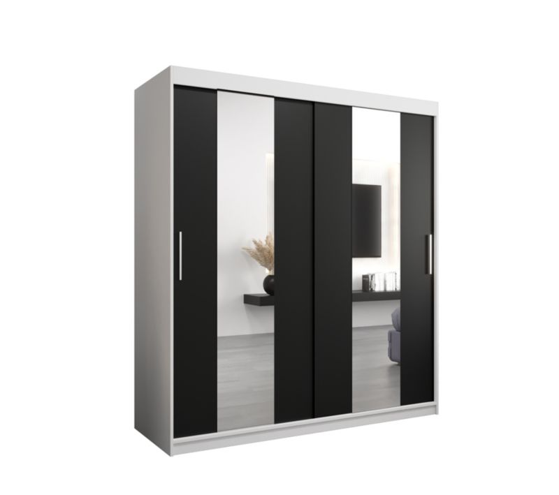 Szafa przesuwna Garderoba Abiks POLE 180 biały/czarny 1 szt.