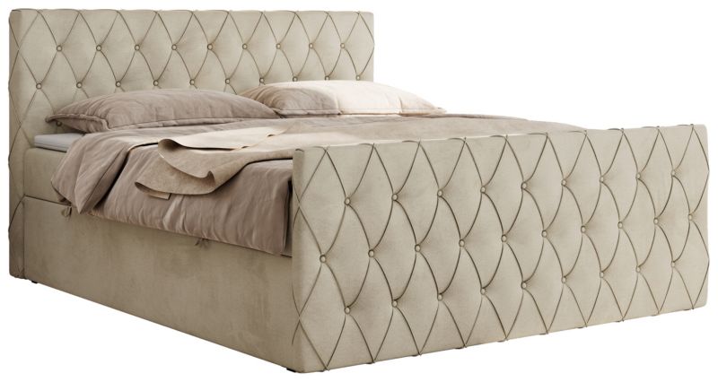 Łóżko kontynentalne MKS Meble MIREN DUO 140x200 H4 Beżowy welvet 1szt.