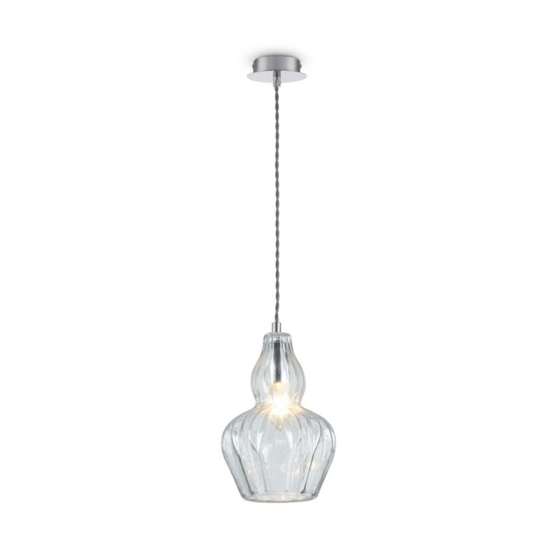 Lampa wisząca Maytoni Eustoma kolor niklu i transparent szklany klosz 1xE14 x 40W 1 szt.