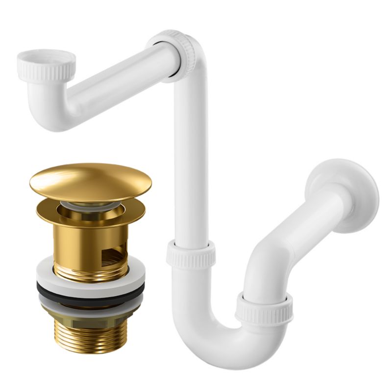 Syfon Umywalkowy Korek Klikklak Granitan Złoty Z Przelewem 1 szt.