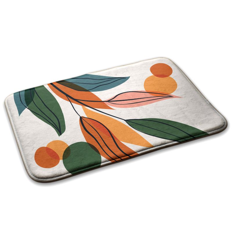 Dywanik do sypialni Tulup 75x45cm Abstrakcyjne liście Miękki i antypoślizgowy 1 szt.