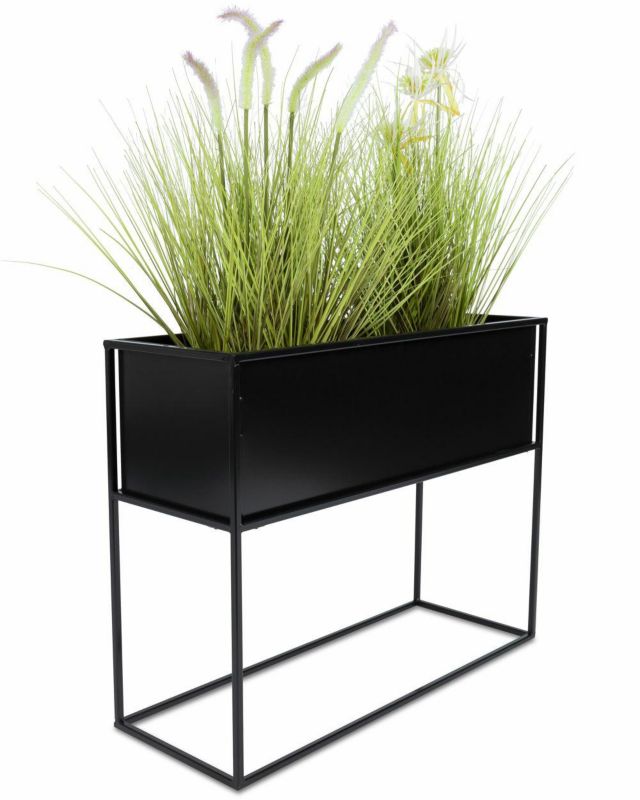 Kwietnik stojący HowHomely Metalowy Czarny 64x24x50 cm 1 szt.