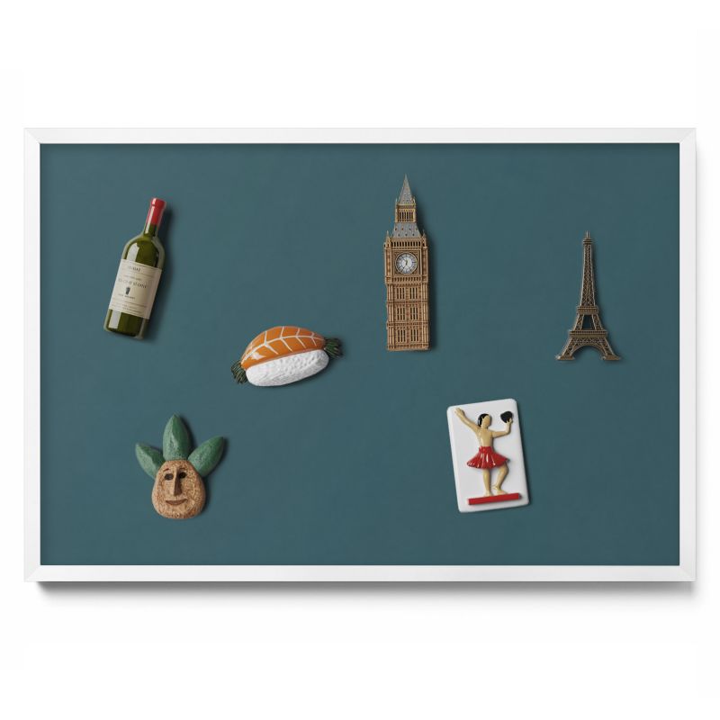 Tablica magnetyczna Tulup 60x40 cm Kolor ciemny morski w białej ramie 1 szt.