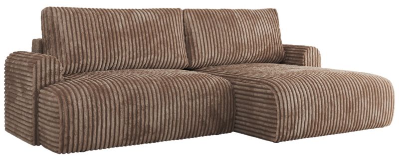 Narożnik MKS Meble TONO L strona prawa brązowy sztruks 1szt.