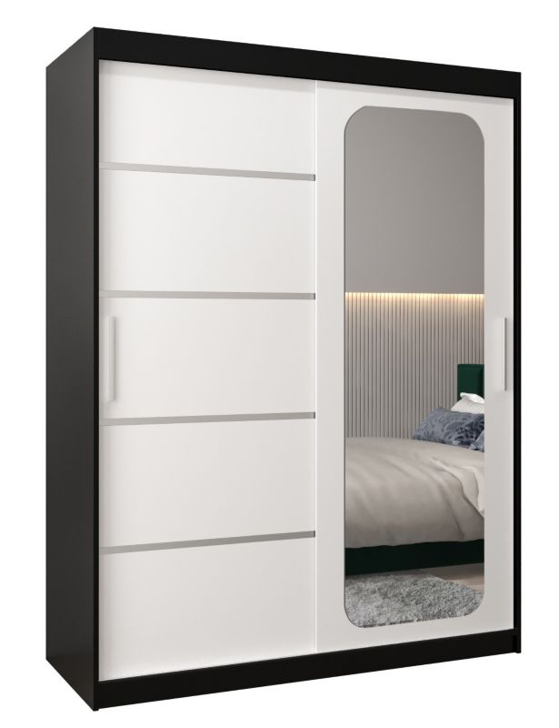 Szafa przesuwna Garderoba Abiks PROMO V2 150 czarny/biały 1 szt.