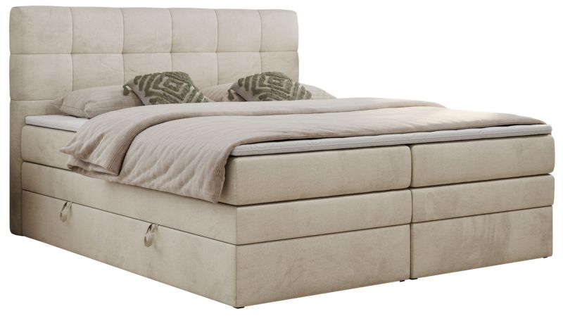 Łóżko kontynentalne MKS Meble LUKA KING 160x200 H3 Beżowy welvet 1szt.