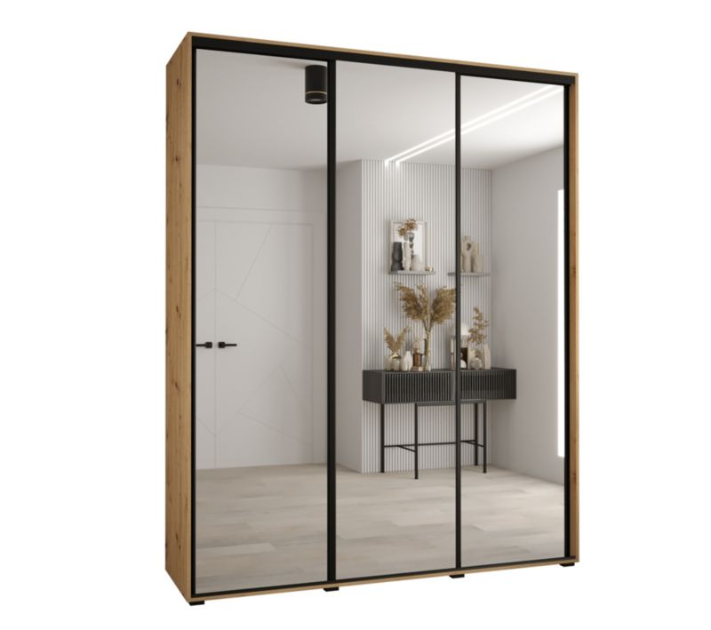 Szafa przesuwna Abiks CANNES 2 190 gł 45 artisan/artisan/czarny 1szt.