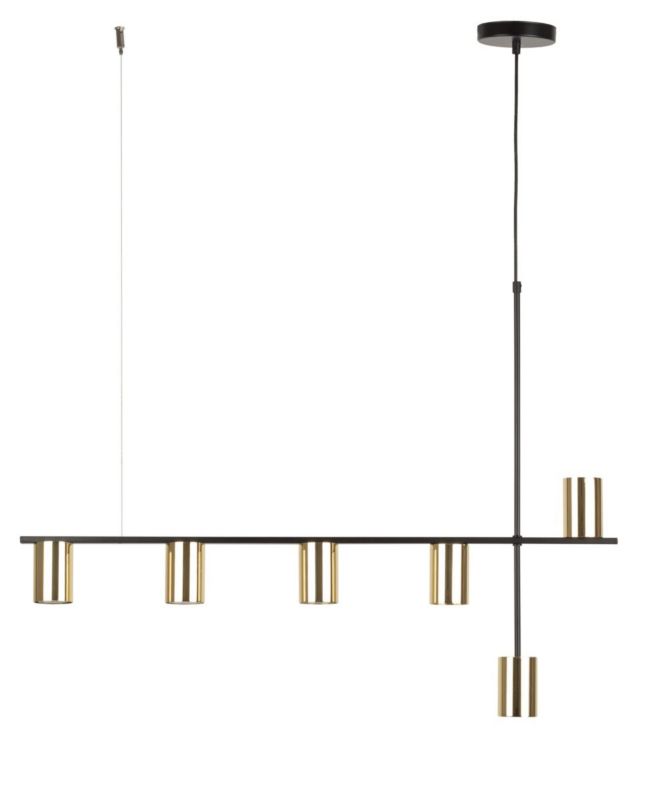Lampa wisząca Sigma Lighting Vendo 5312 czarna-mosiądzowany dekoracyjna 6xGU10 x 1 szt.